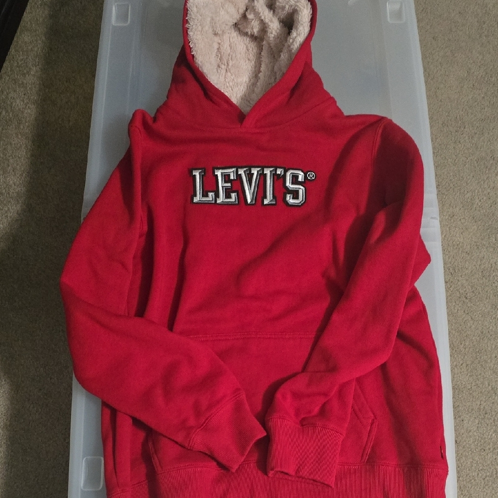 Levi's Red Hoodie with Sherpa Lining. Gorgeous!
